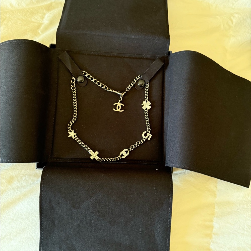 CHANEL Ruthenium Charm Necklace